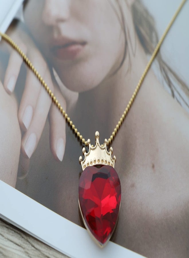 HEIKLN Evie Red Heart Tiara and Necklace Descendant 4 Gold Crown Jewelry Set Queen of Hearts Eive Costume Fan Gift for Teen Party - Image 4